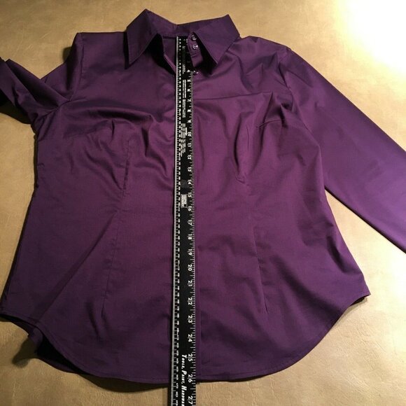 NEW YORK & COMPANY STRETCH “The Madison” Fitted Blouse, PURPLE, NWOT, Size L - Picture 6 of 8